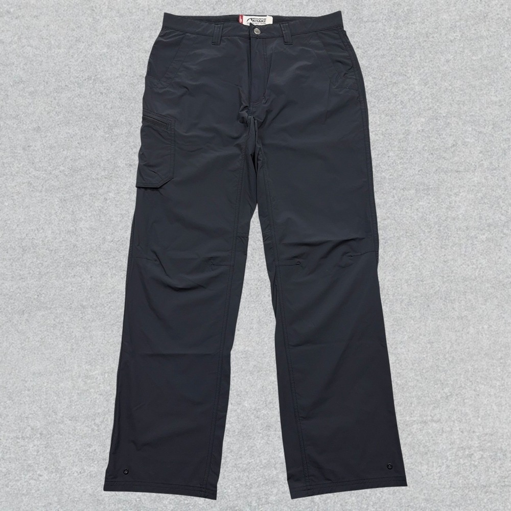 Mountain Khakis Cargo Pants Mens 34x32 Charcoal Grey Relaxed Fit Hiking Stretch